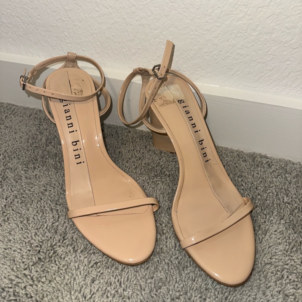 Gianni Bini Tan Ankle-Strap Heels